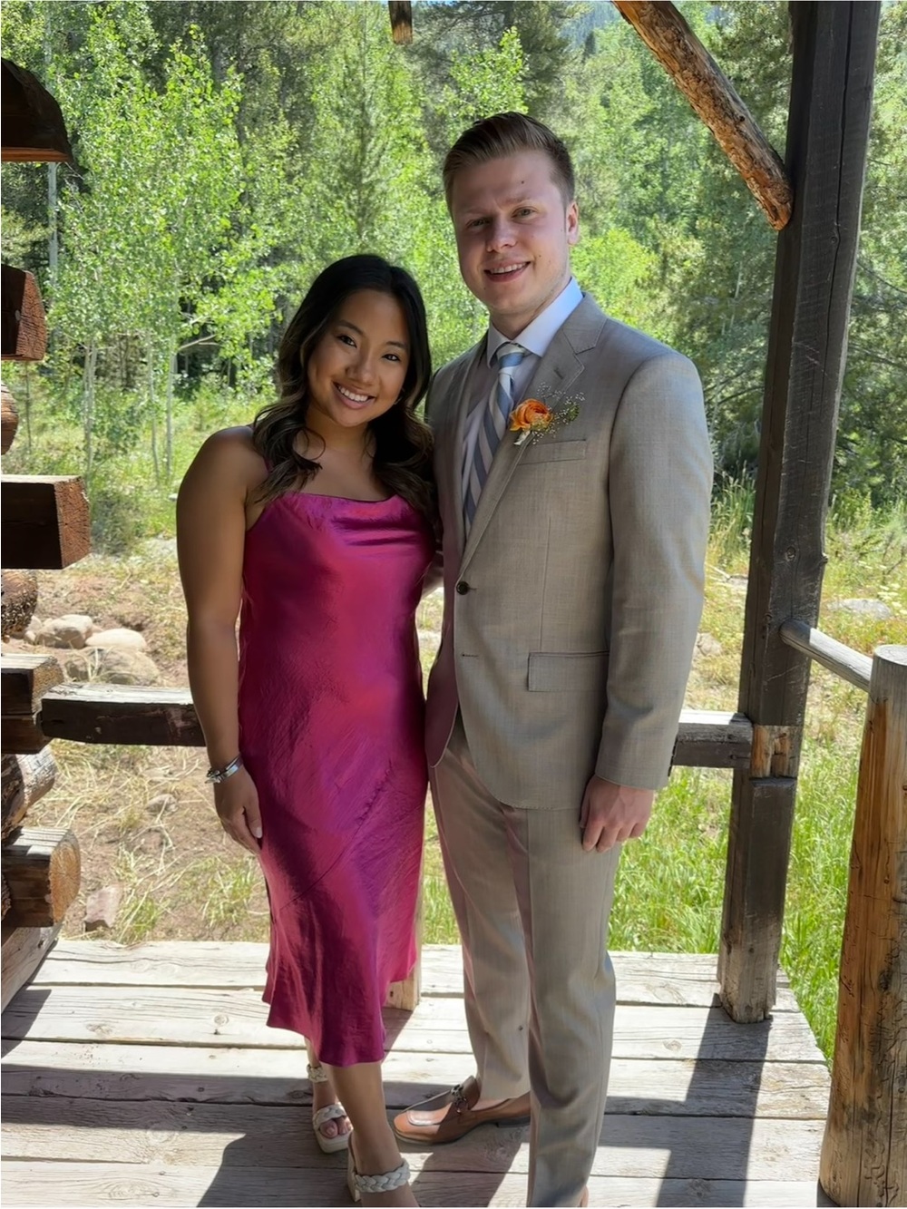 Magenta silk aritzia midi dress